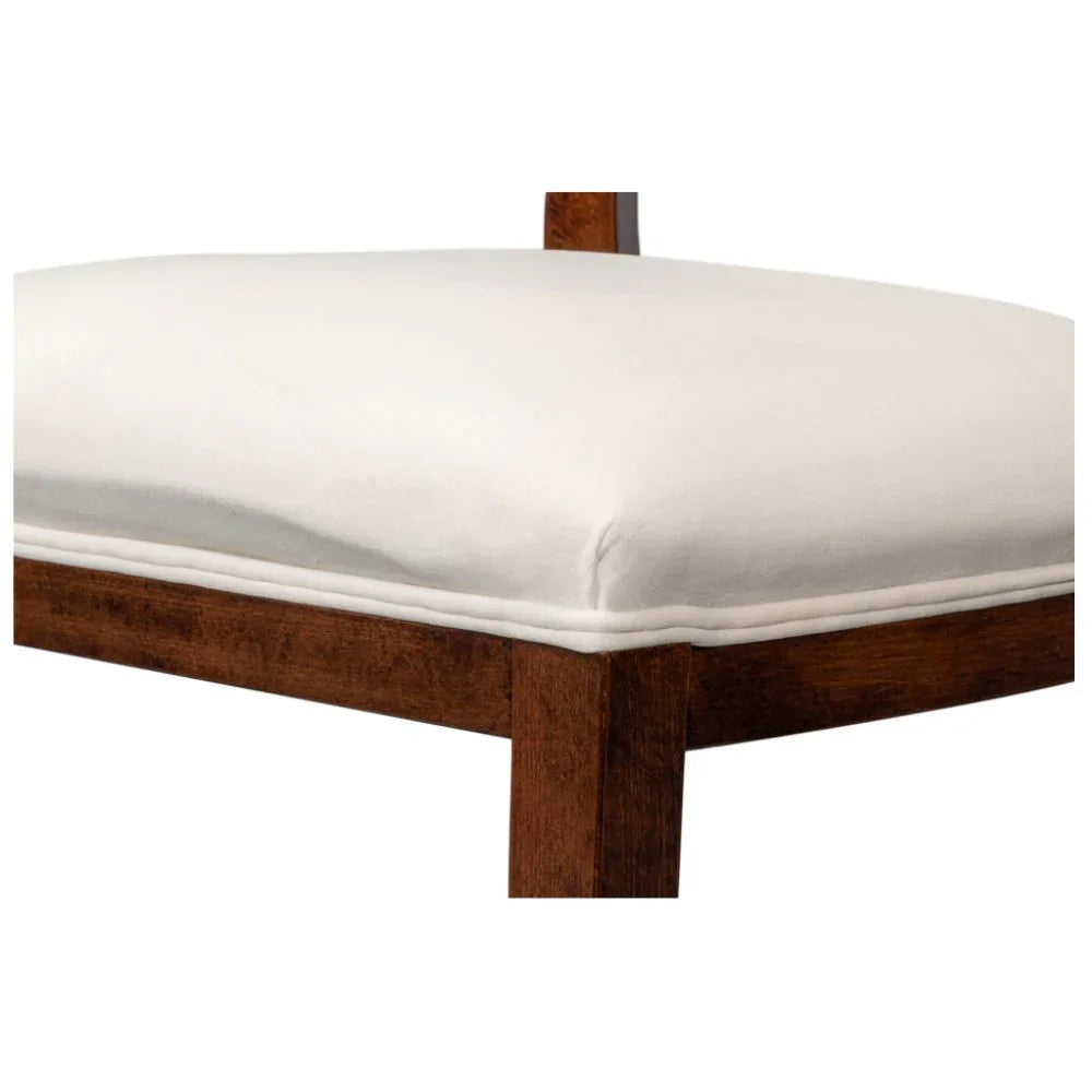 Walnut Wood Curved Lattice Back Chairs - Set