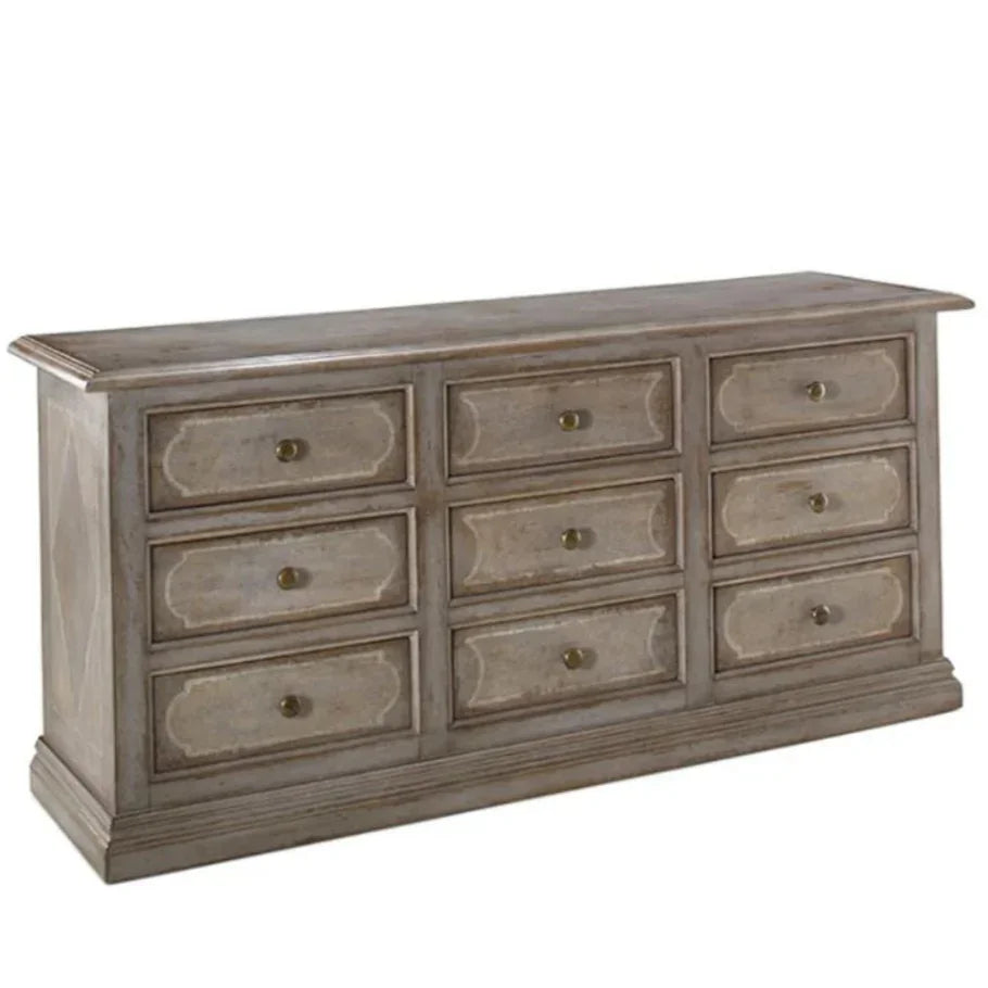 Silhouette Nine-Drawer Patina Dresser