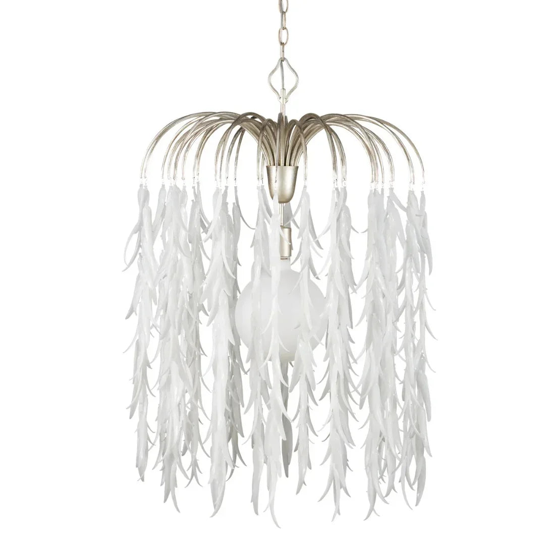 Weeping Willow White Glass Chandelier
