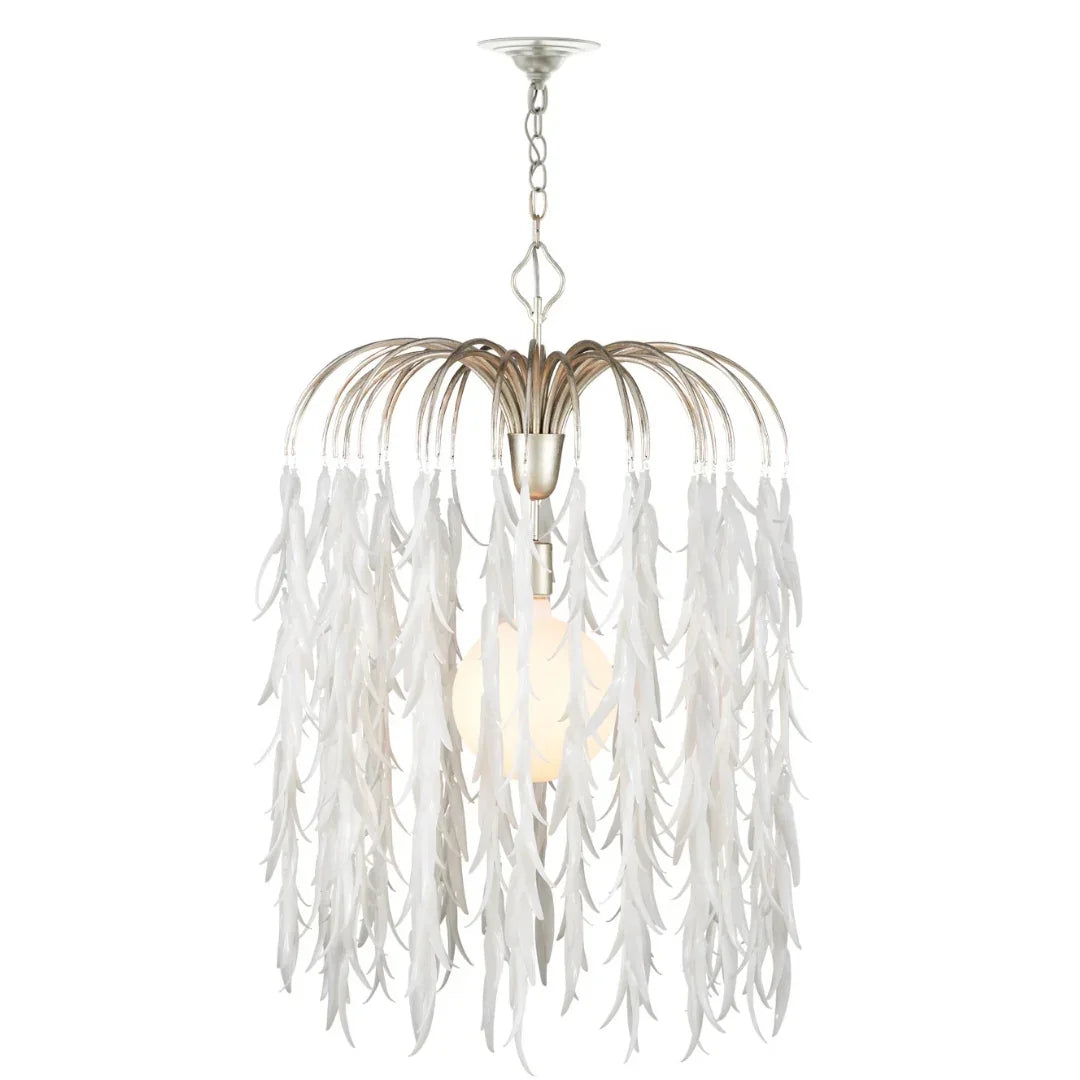 Weeping Willow White Glass Chandelier