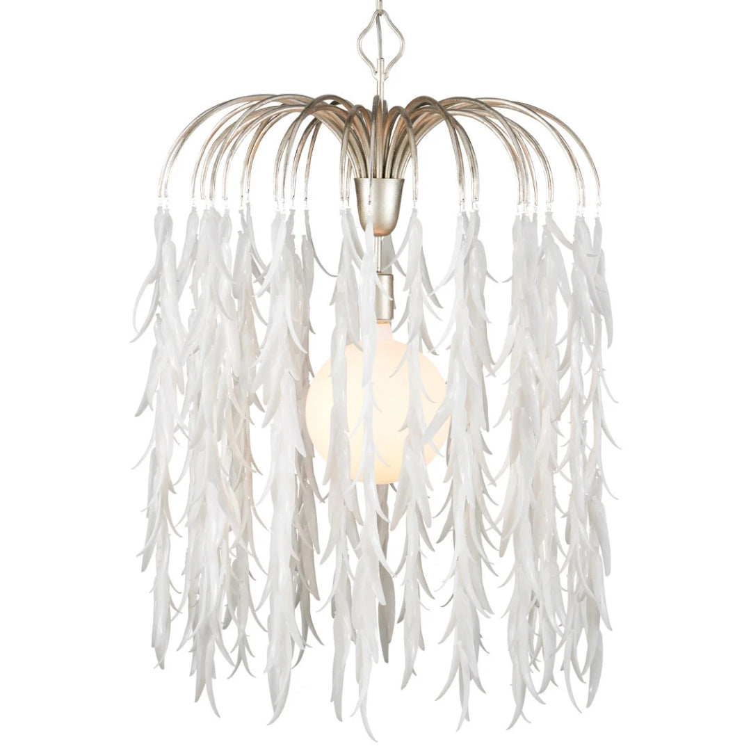 Weeping Willow White Glass Chandelier