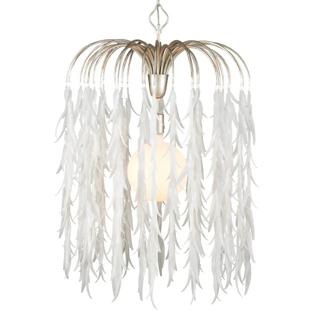 Weeping Willow White Glass Chandelier