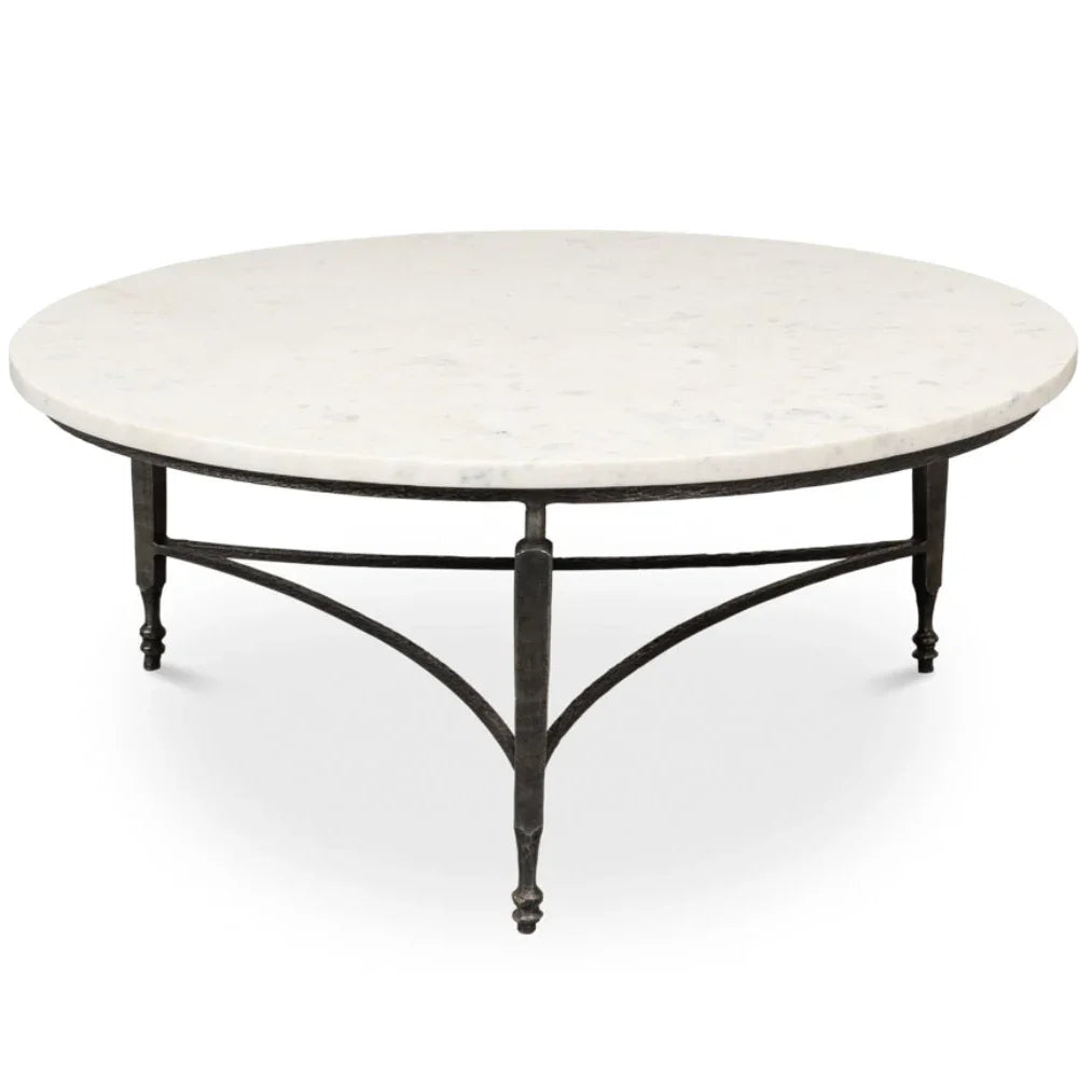 White Banswara Round Coffee Table