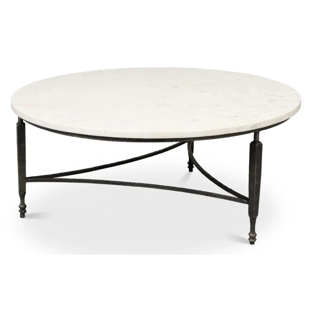 White Banswara Round Coffee Table