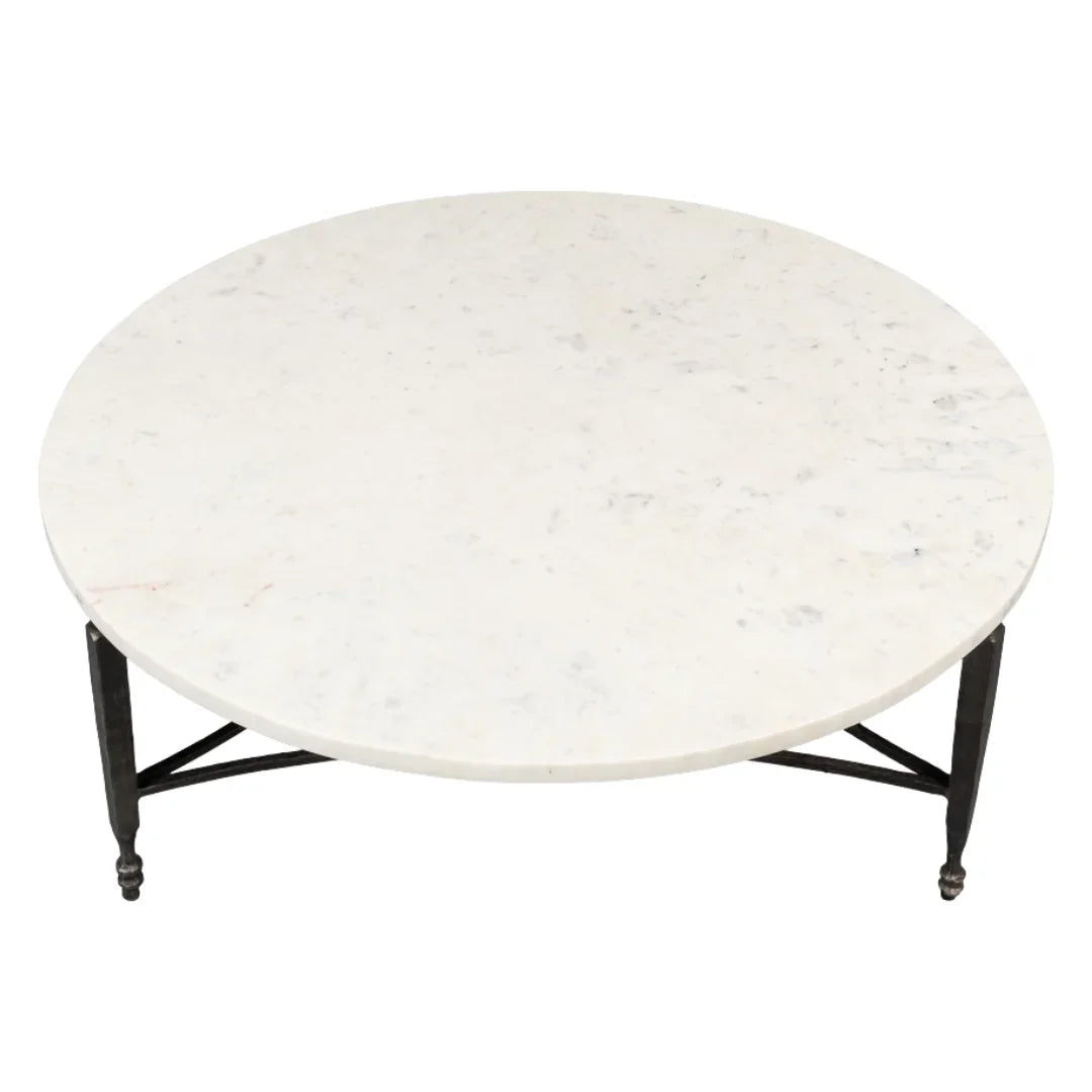 White Banswara Round Coffee Table