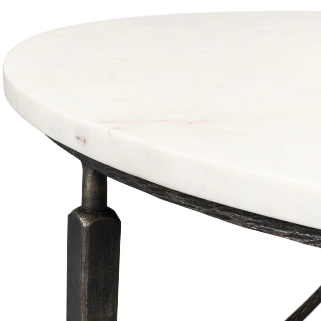 White Banswara Round Coffee Table