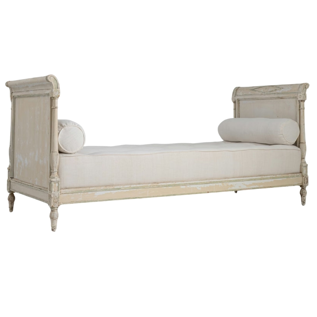 French Country Louis XVI Upholstered Daybed, Circa 1850