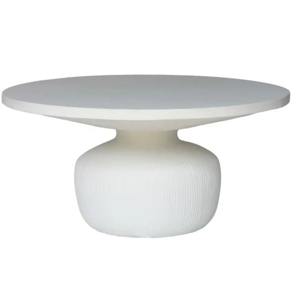 Silhouette White Concrete Outdoor Coffee Table