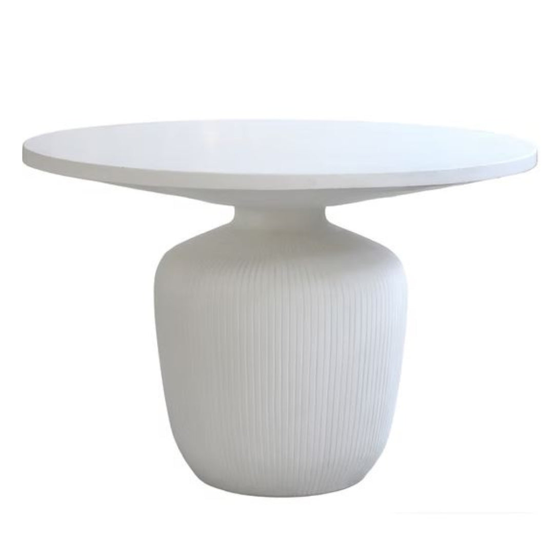 Silhouette White Outdoor Concrete Dining Table