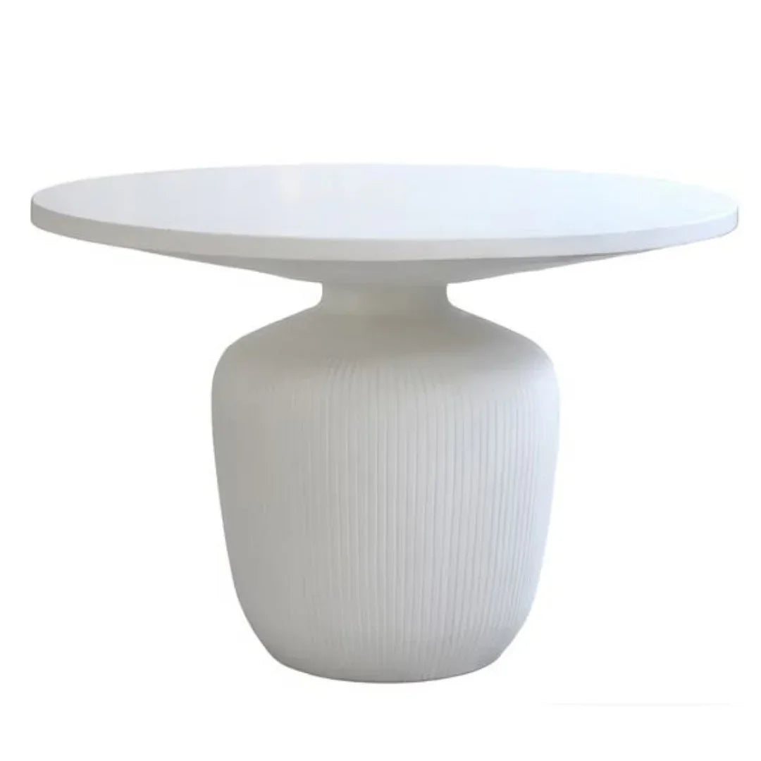 Silhouette White Outdoor Concrete Dining Table