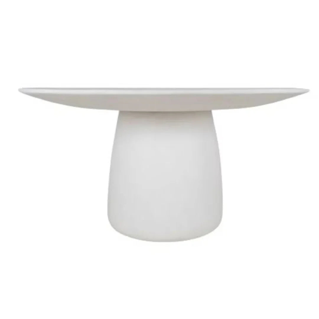 White Concrete Outdoor Dining Table