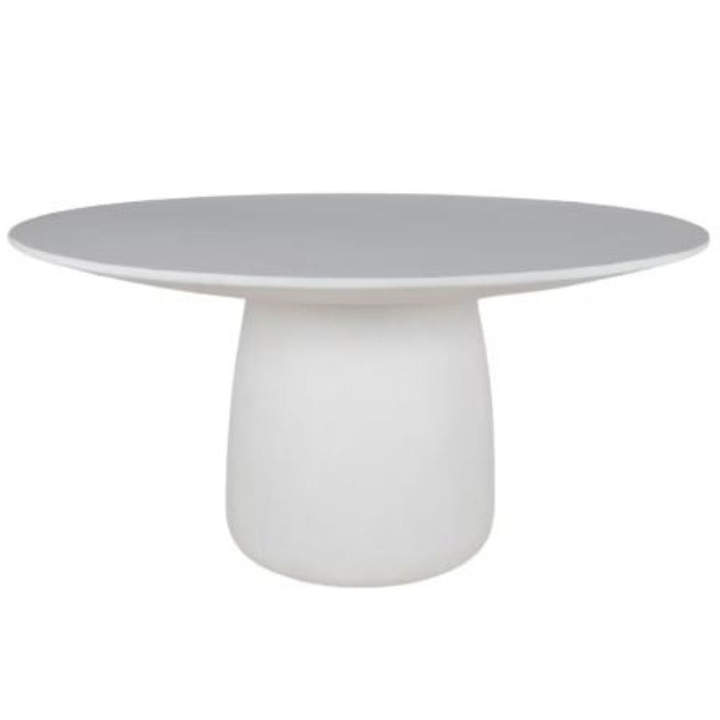 White Concrete Outdoor Dining Table