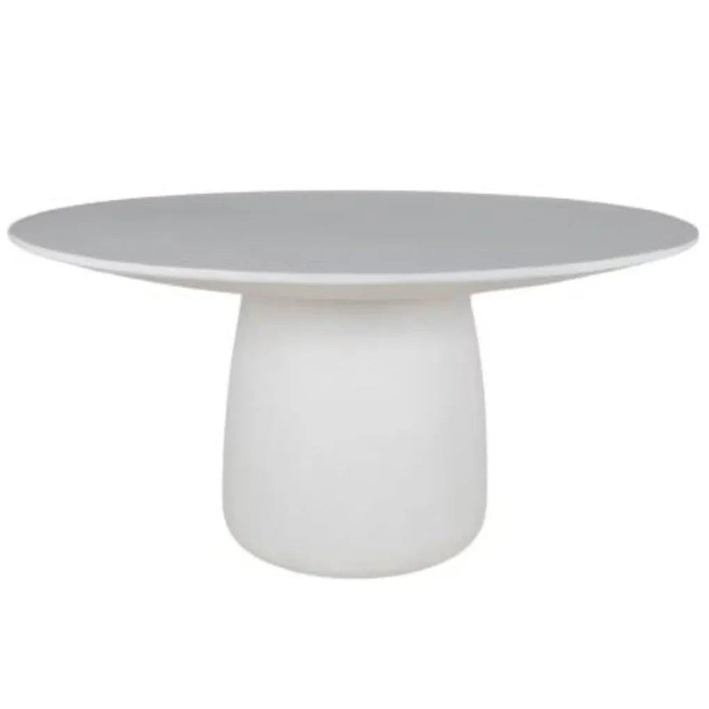 White Concrete Outdoor Dining Table