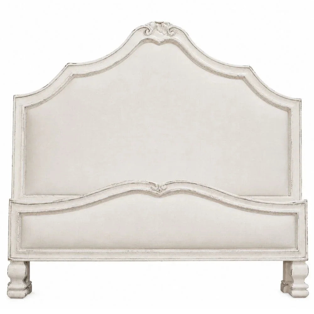 White French Shabby Chic Upholstered Bed