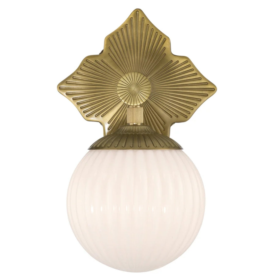 White Globe Opal Wall Sconce