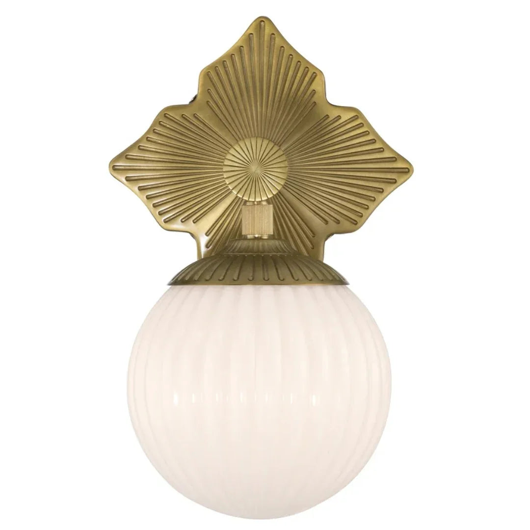 White Globe Opal Wall Sconce