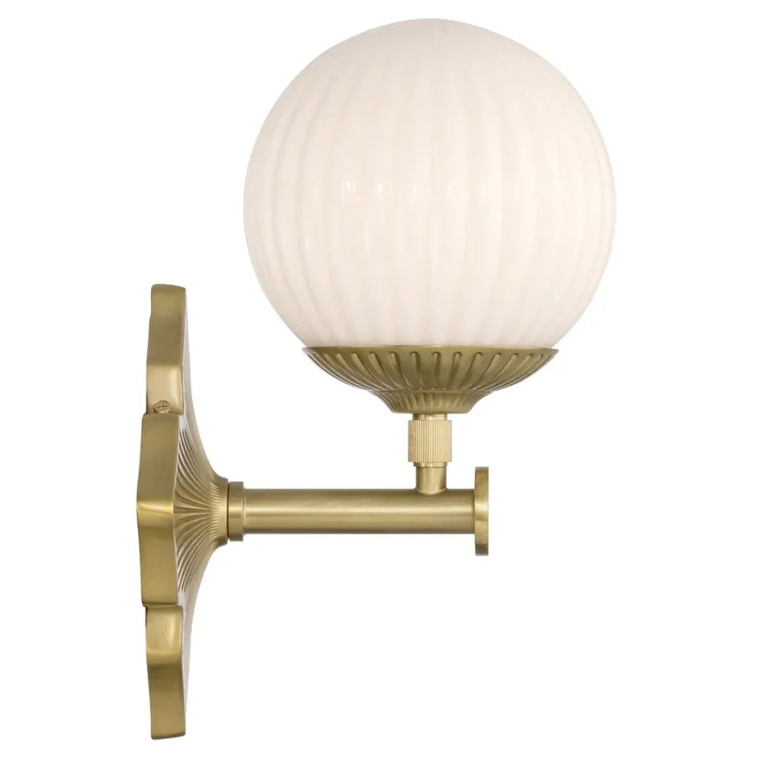 White Globe Opal Wall Sconce