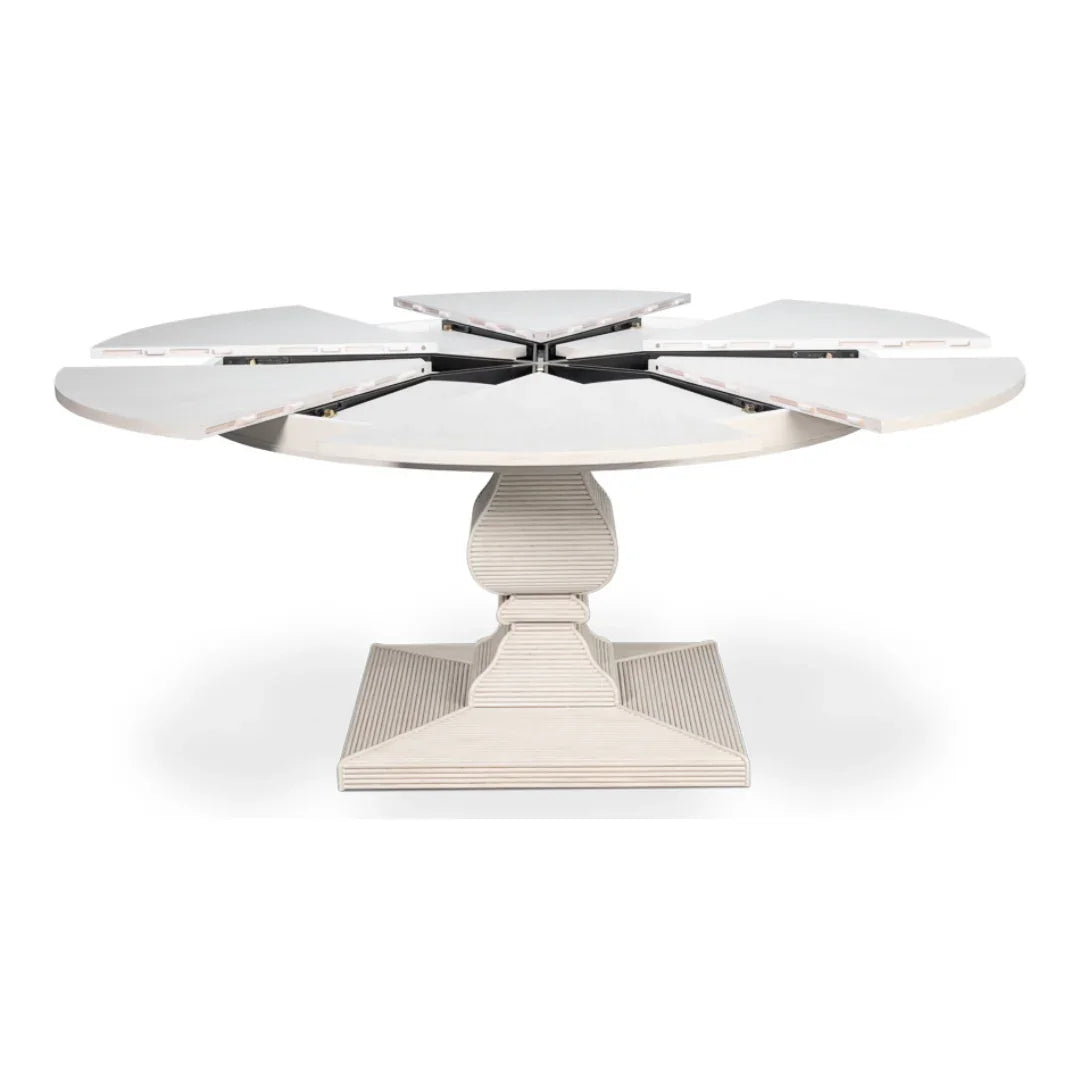 Equestrian White Jupe Expansion Dining Table