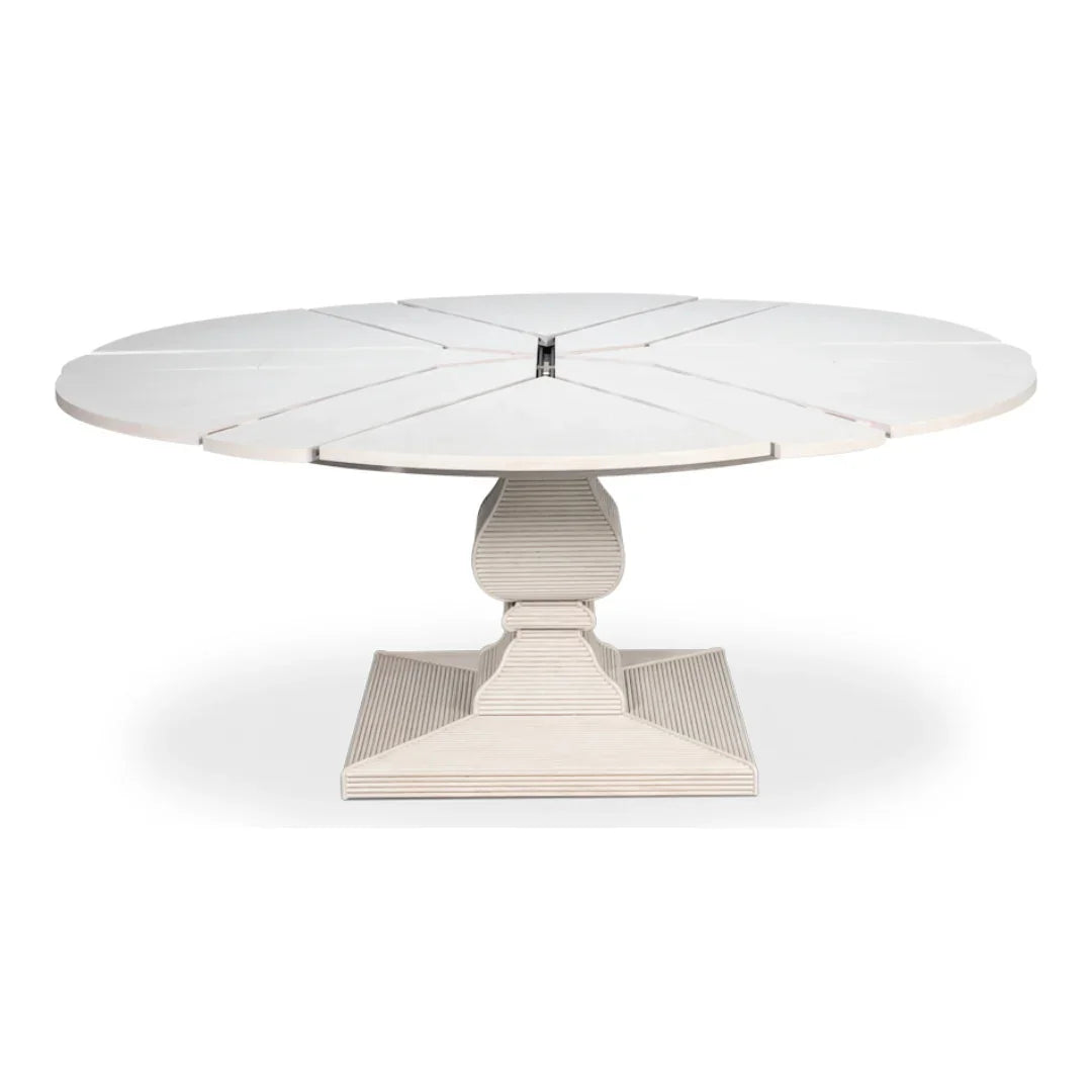 Equestrian White Jupe Expansion Dining Table