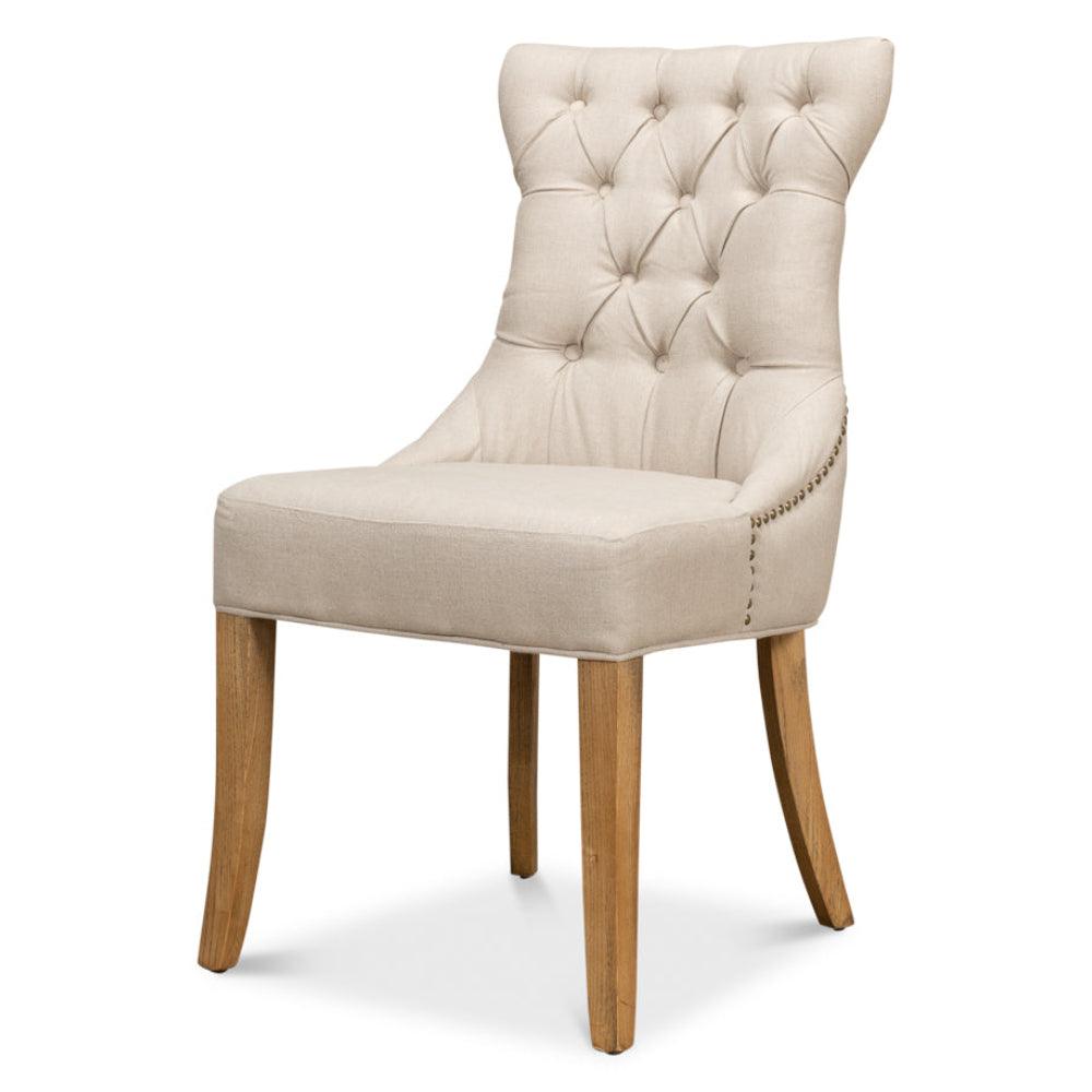 White Linen Sophie Side Chairs - Set of 2