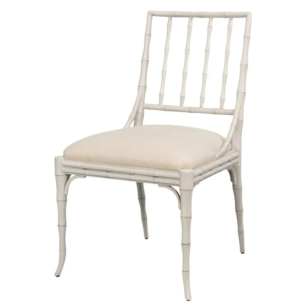 White Montclair Faux Bamboo Dining Chair