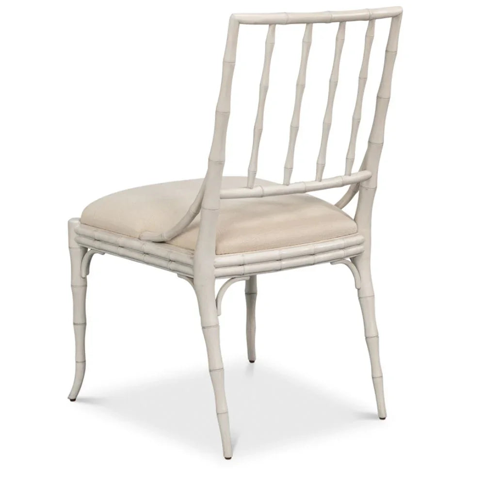 White Montclair Faux Bamboo Dining Chair