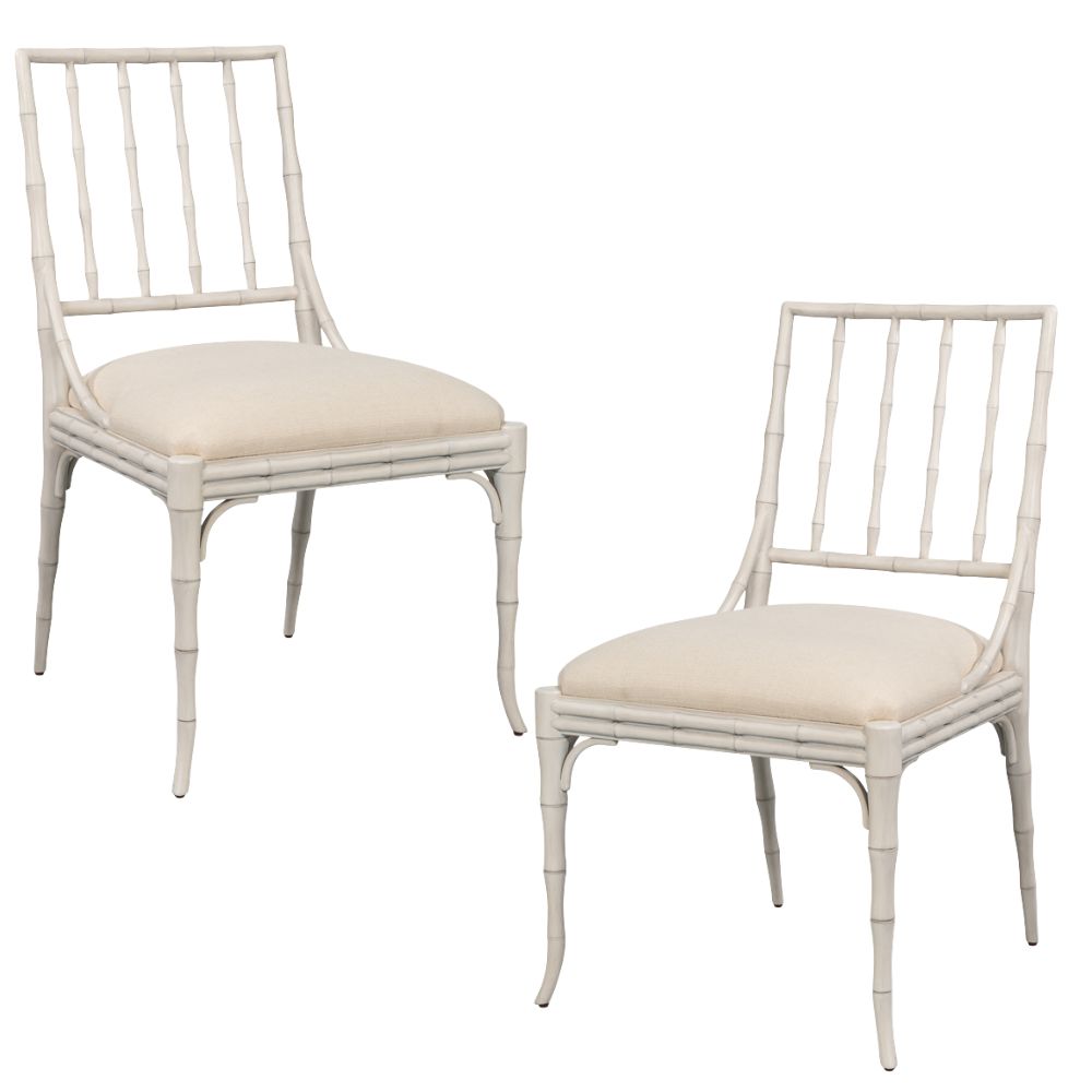 White Montclair Faux Bamboo Dining Chair
