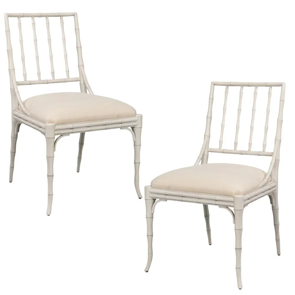 White Montclair Faux Bamboo Dining Chair
