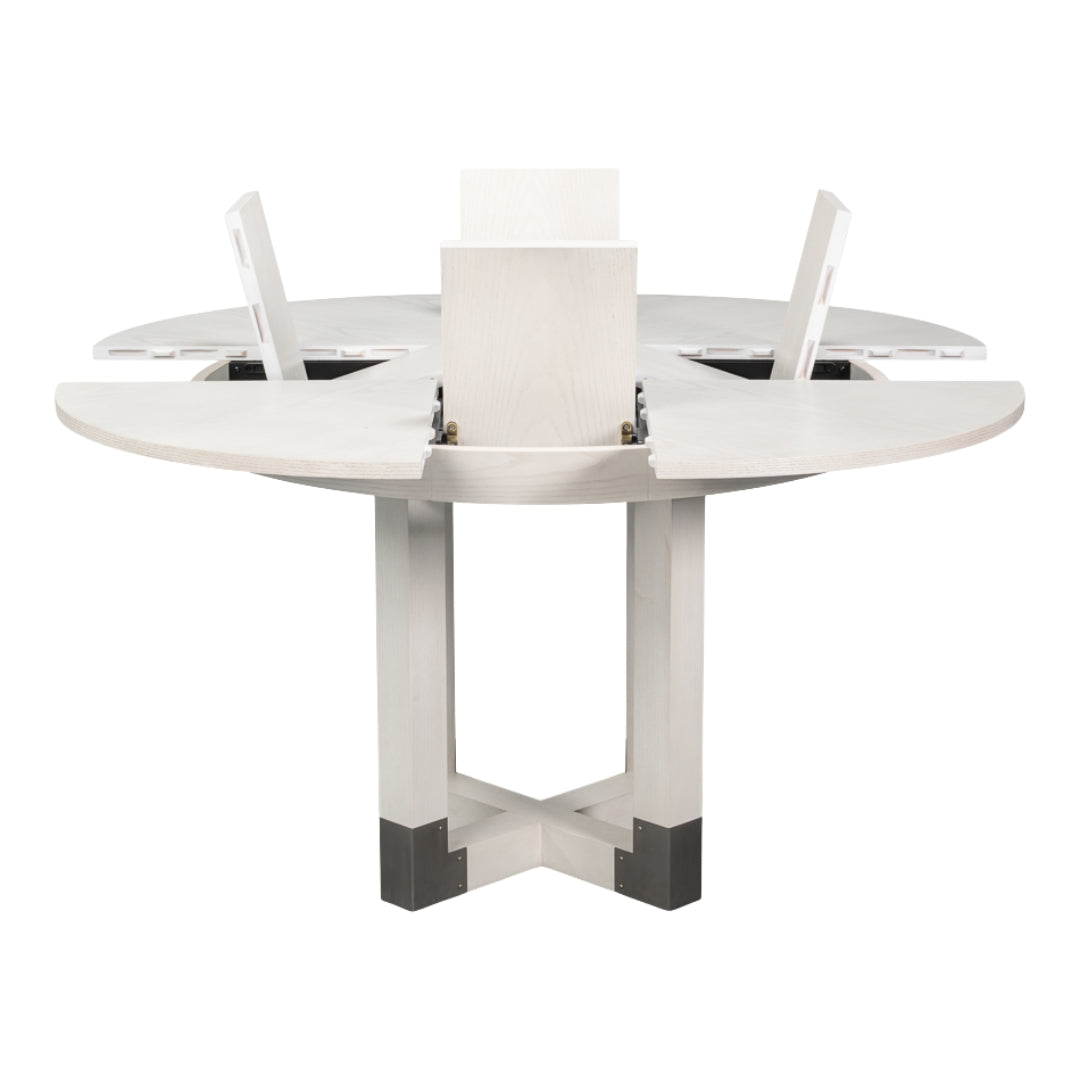White Round Expandable Jupe Table