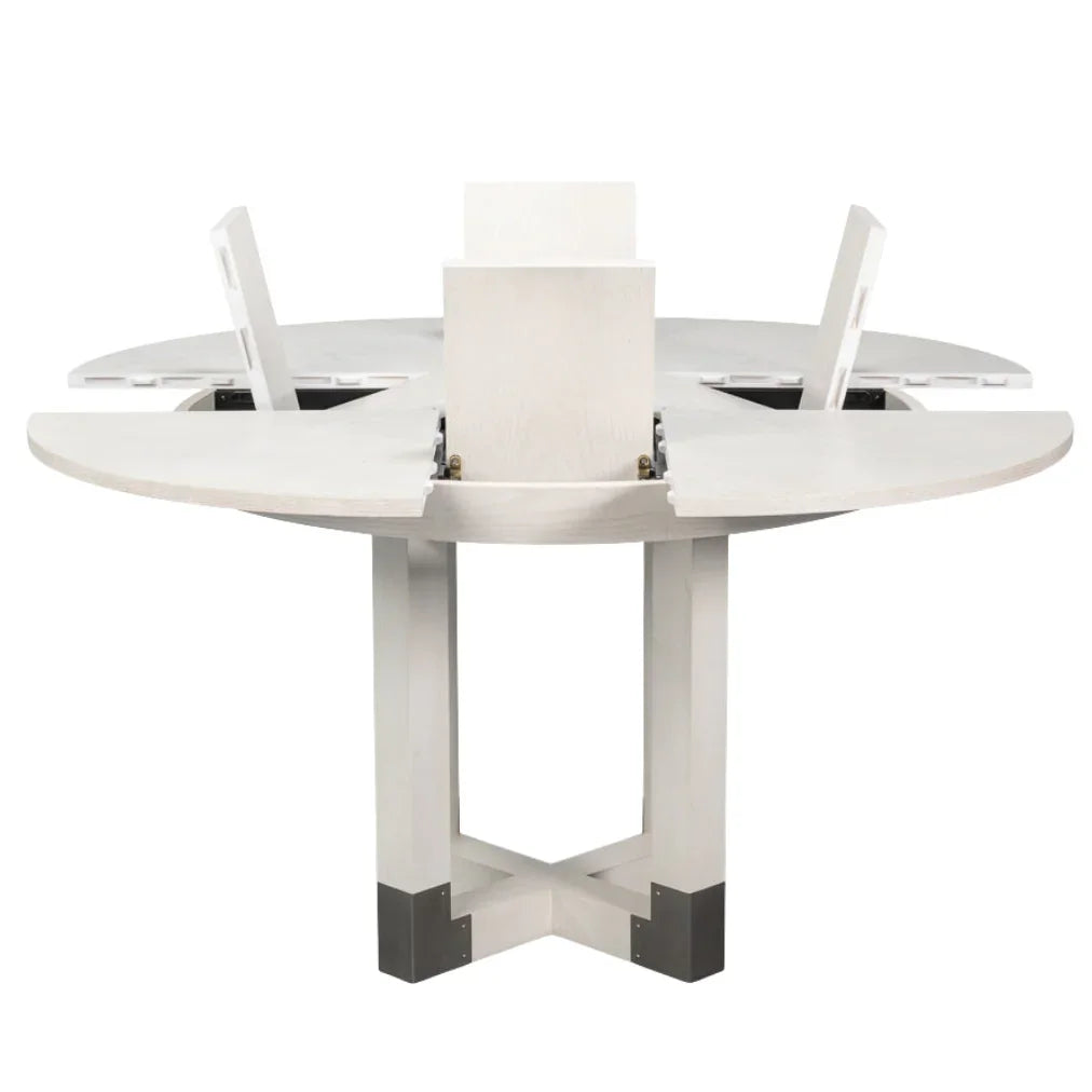 White Round Expandable Jupe Table