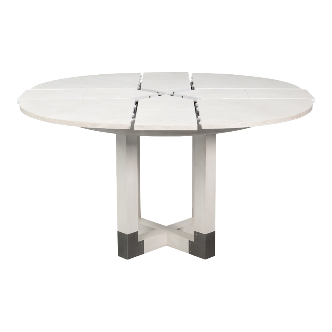 White Round Expandable Jupe Table