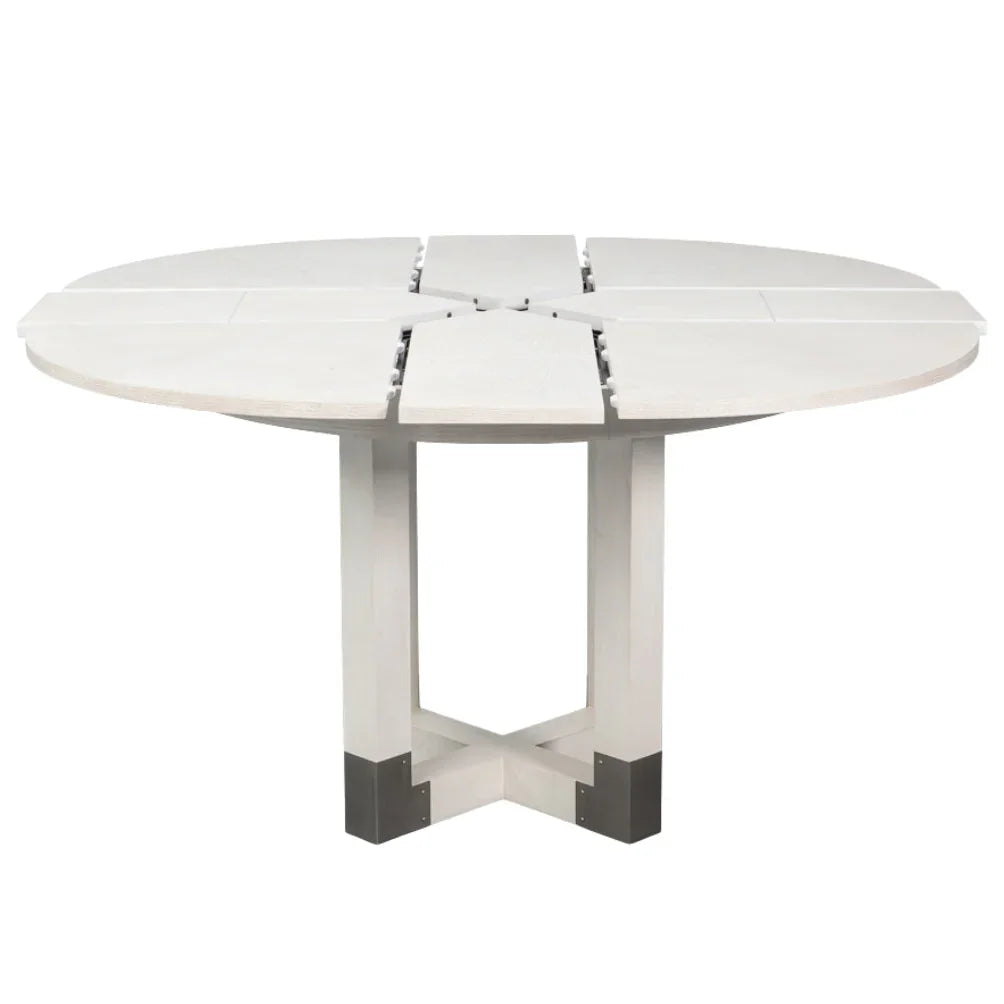 White Round Expandable Jupe Table