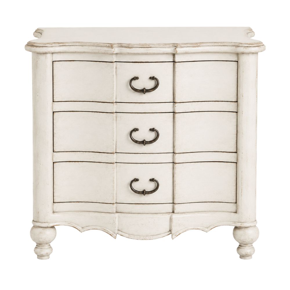 White Venetian Curved Drawer Side Chest