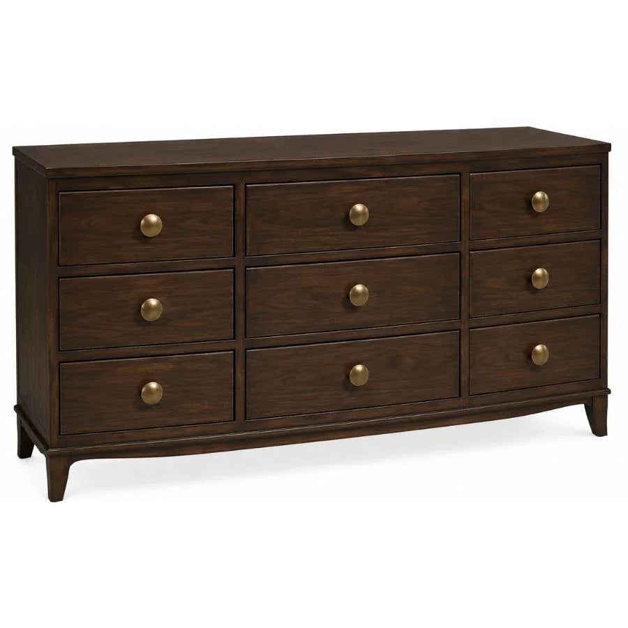 White 9-Drawer Curved Contemporary Chest