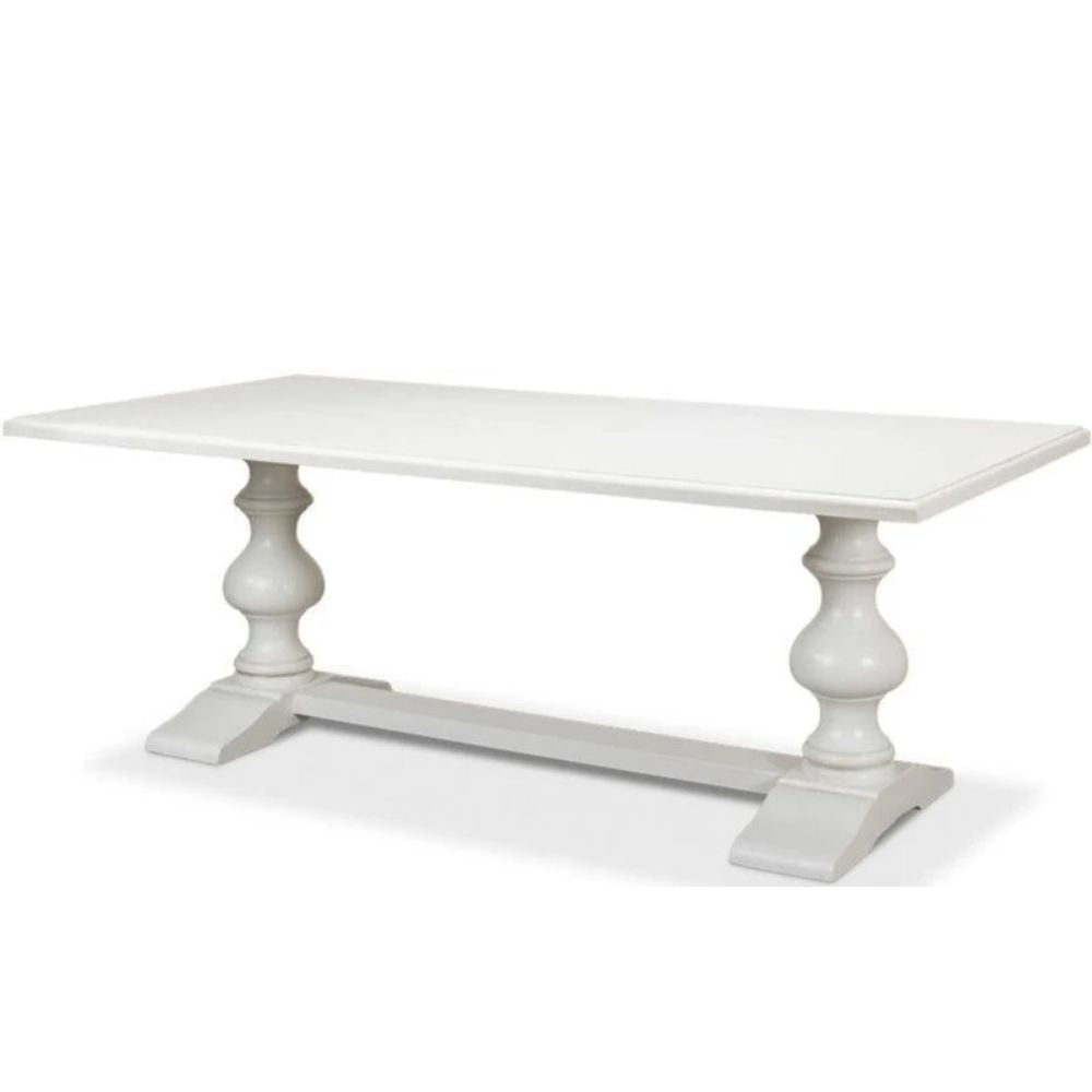 White French Country Pedestal Dining Table