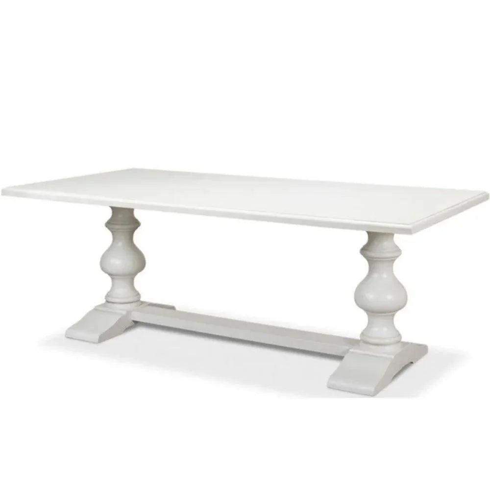 White French Country Pedestal Dining Table