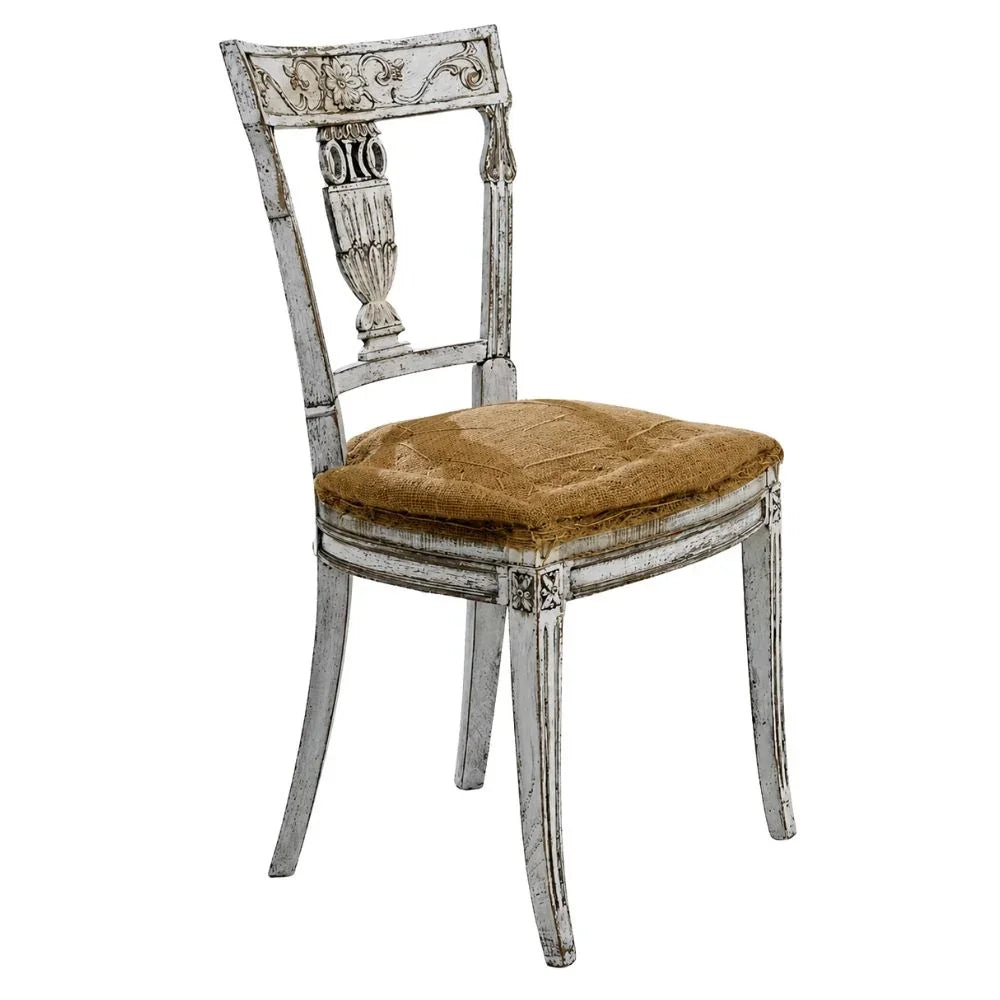 White French Gustavian Dining Chairs, Set of 8, Circa 1920