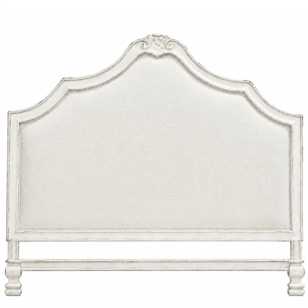 White French Shabby Chic Upholstered Bed
