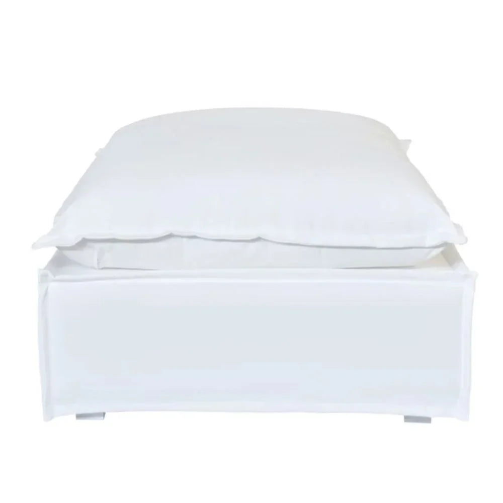 White Slipcover Indoor Outdoor Ottoman