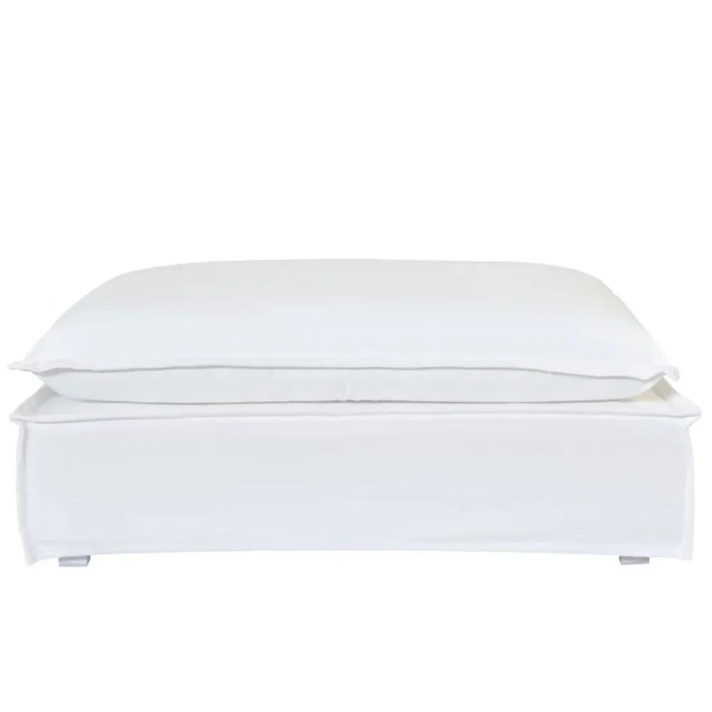 White Slipcover Indoor Outdoor Ottoman