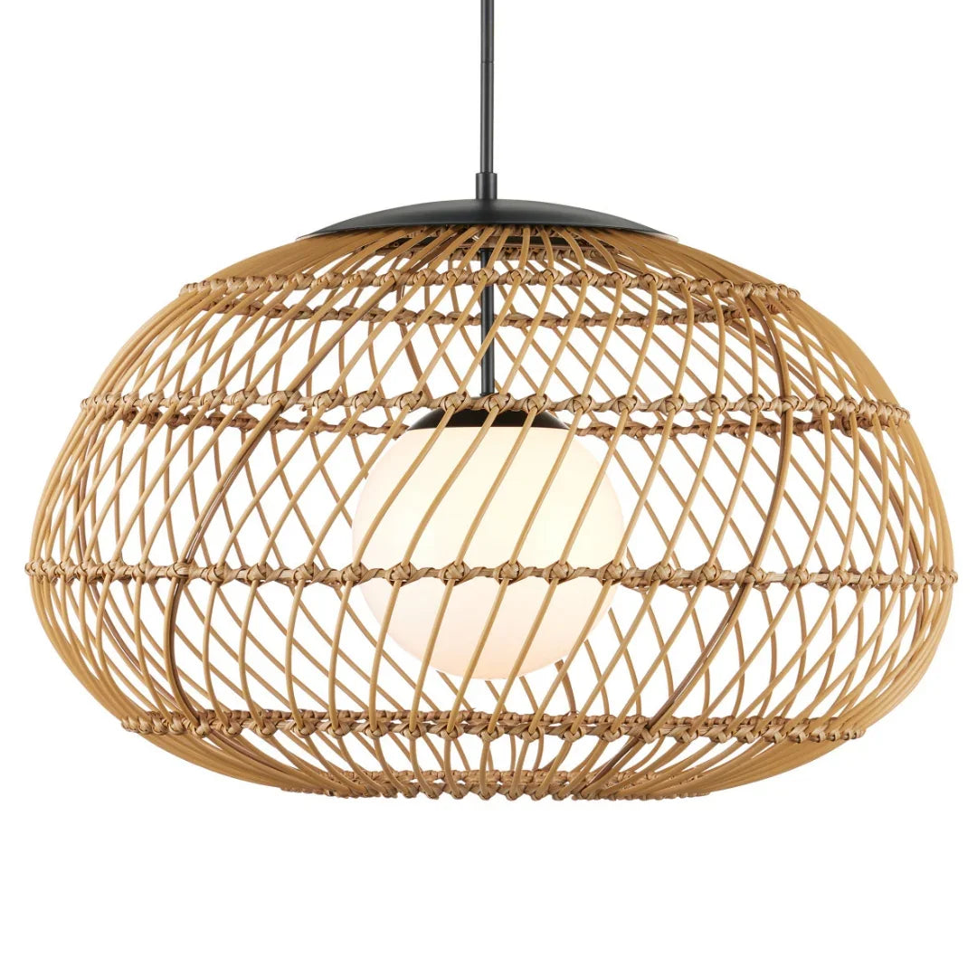 Wicker Turbine Outdoor Pendant