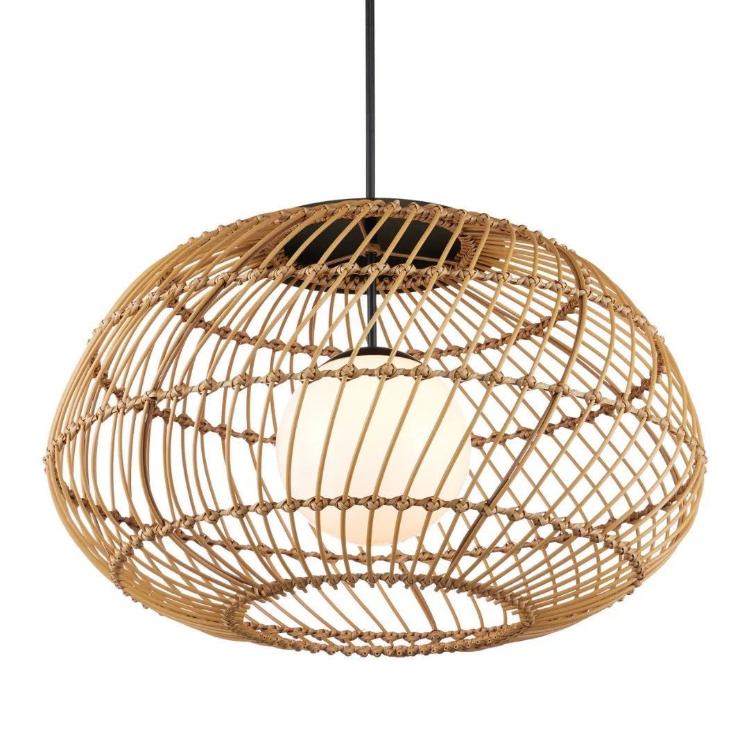 Wicker Turbine Outdoor Pendant