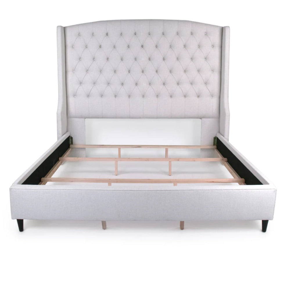 Diamond Tufted Wingback Bed