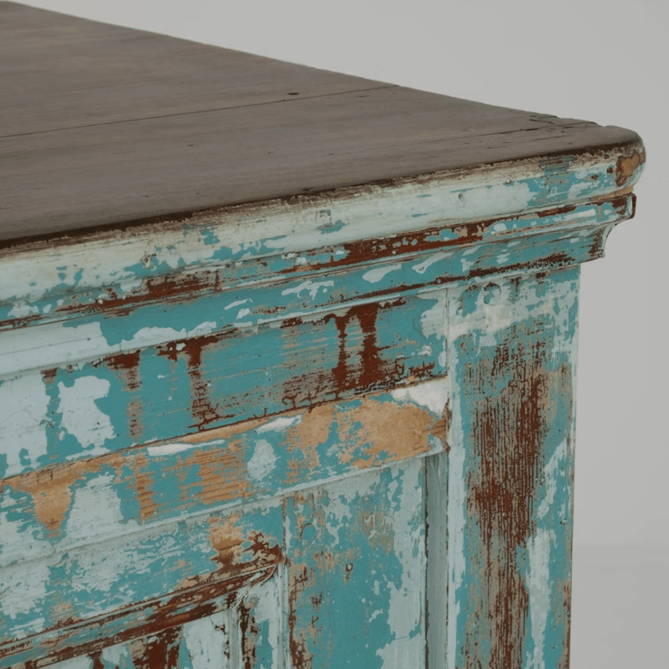 Aqua Blue French Country Sideboard, Circa 1850