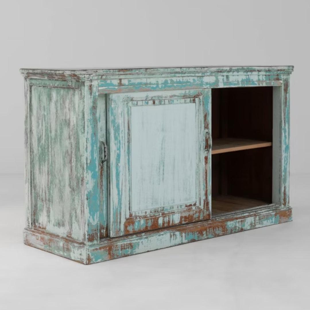 Aqua Blue French Country Sideboard, Circa 1850