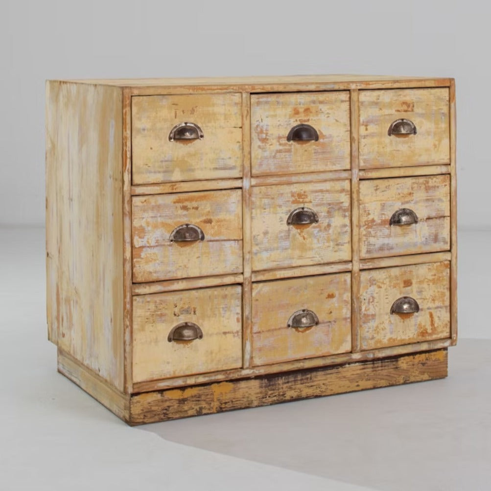 Berlin Rustic 9-Drawer Library Chest, Circa 1940