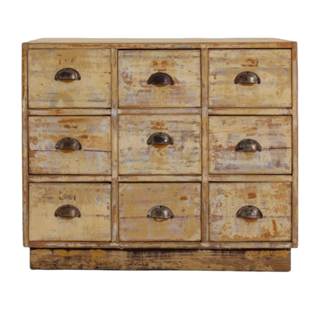 Berlin Rustic 9-Drawer Library Chest, Circa 1940