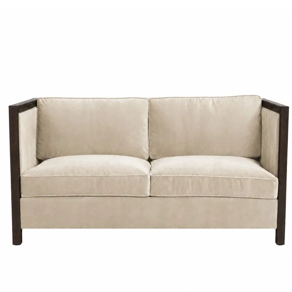 Esmeralda Carved Wood Framed Settee Sofa