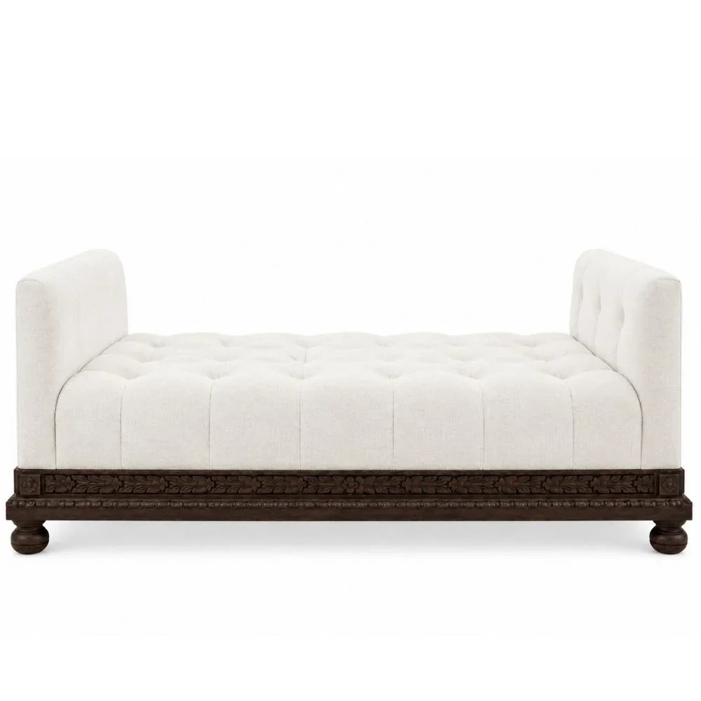 Wood Platform Chaise Tufted Sofa Daybed