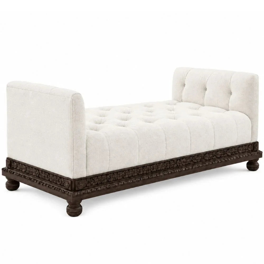 Wood Platform Chaise Tufted Sofa Daybed